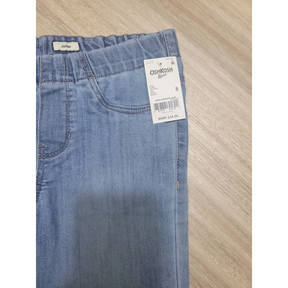 OshKosh B'gosh Girls Light Wash Denim Pull On Jeggings Size 8 NWT